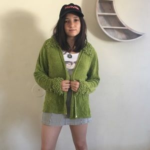 Valerie Stevens Green Corduroy Top Sz Small